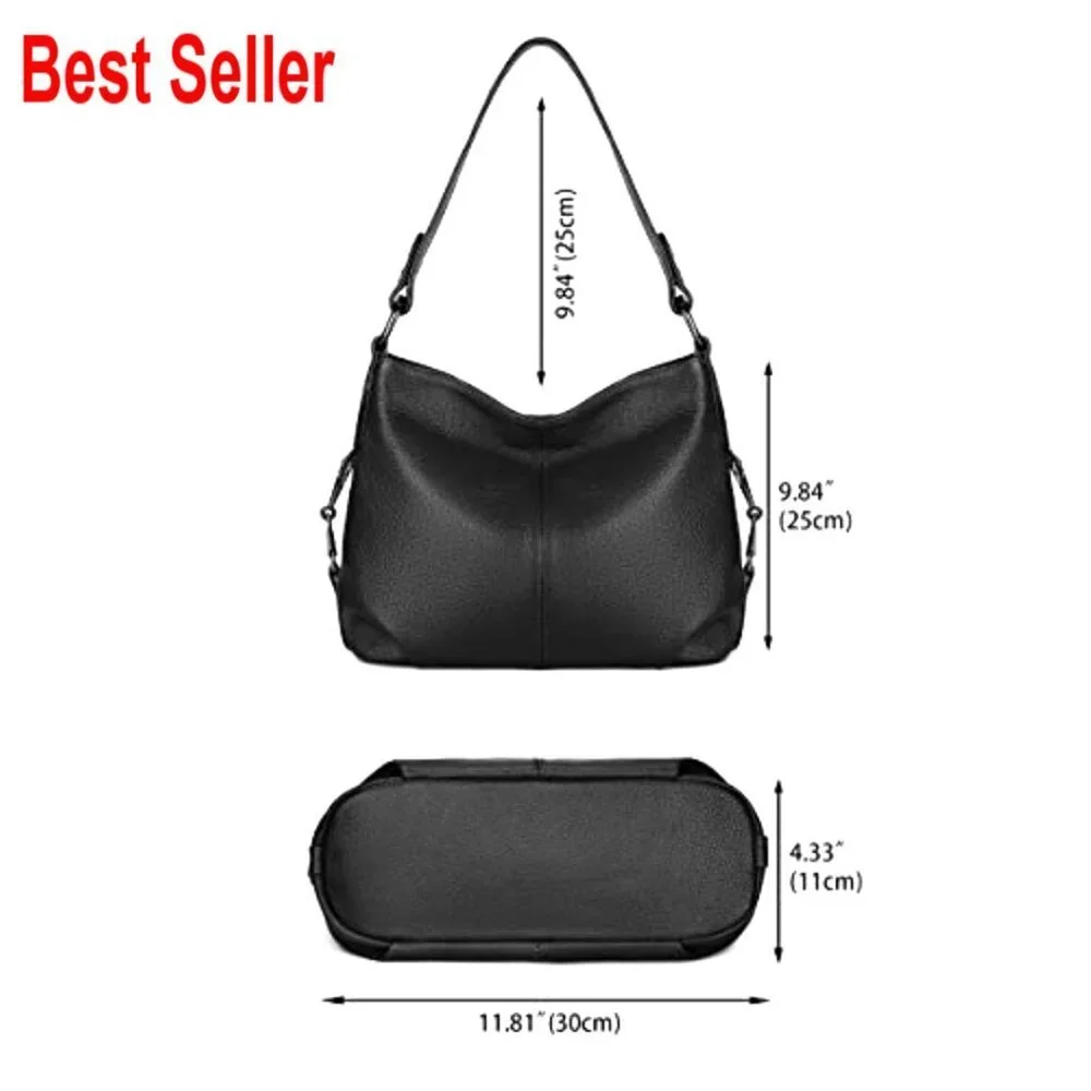 Genuine Leather Hobo Bag Convertible Shoulder Crossbody Purse